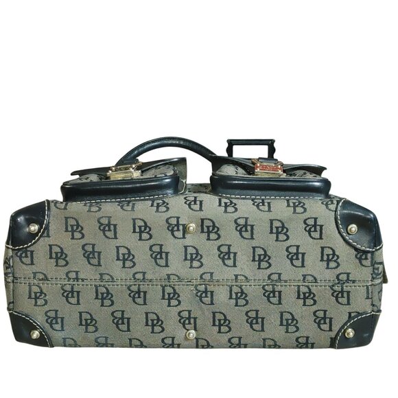Dooney Bourke Dual Pockets Satchel Handbag Vintage Monogram Canvas Leather Trim - Picture 11 of 14